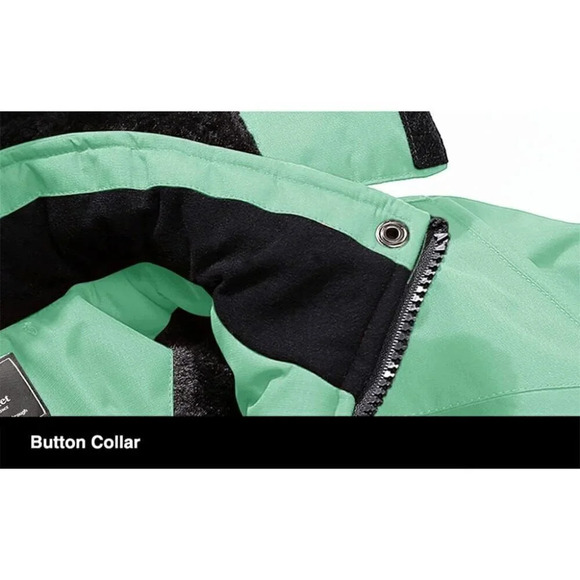 ❤️Men's Water Resistant Fleece Lined Winter Windproof Warm Snow Ski Jacket Green - Picture 4 of 7